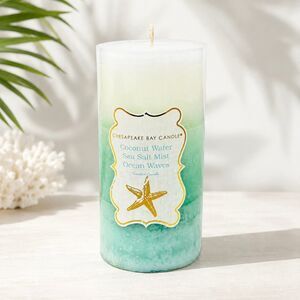 Chesapeake Bay Candle Coconut Water Sea Salt Mist Ocean Waves 3x6 Pillar New